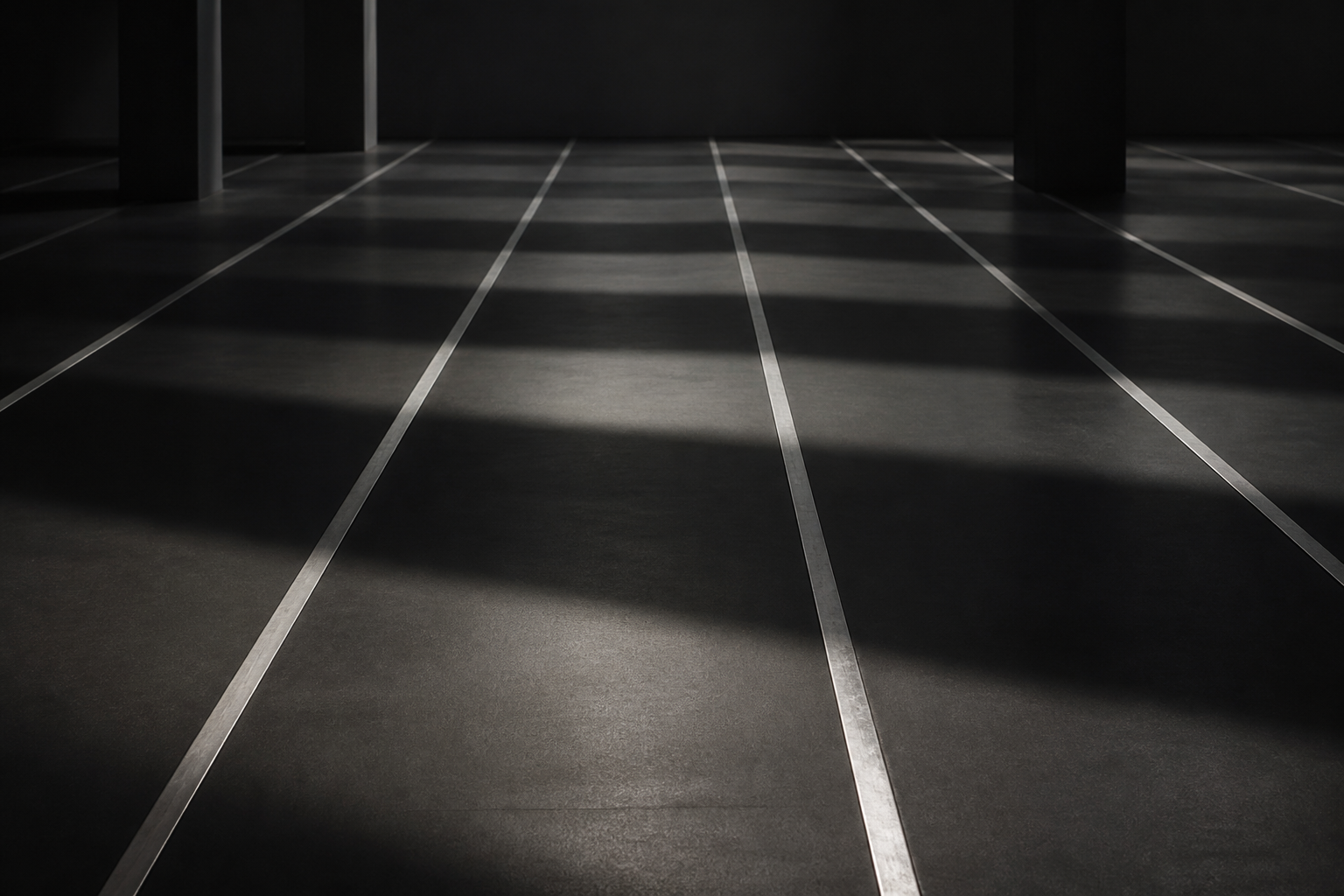 Metallic strip floor piste texture representing structured delivery lanes