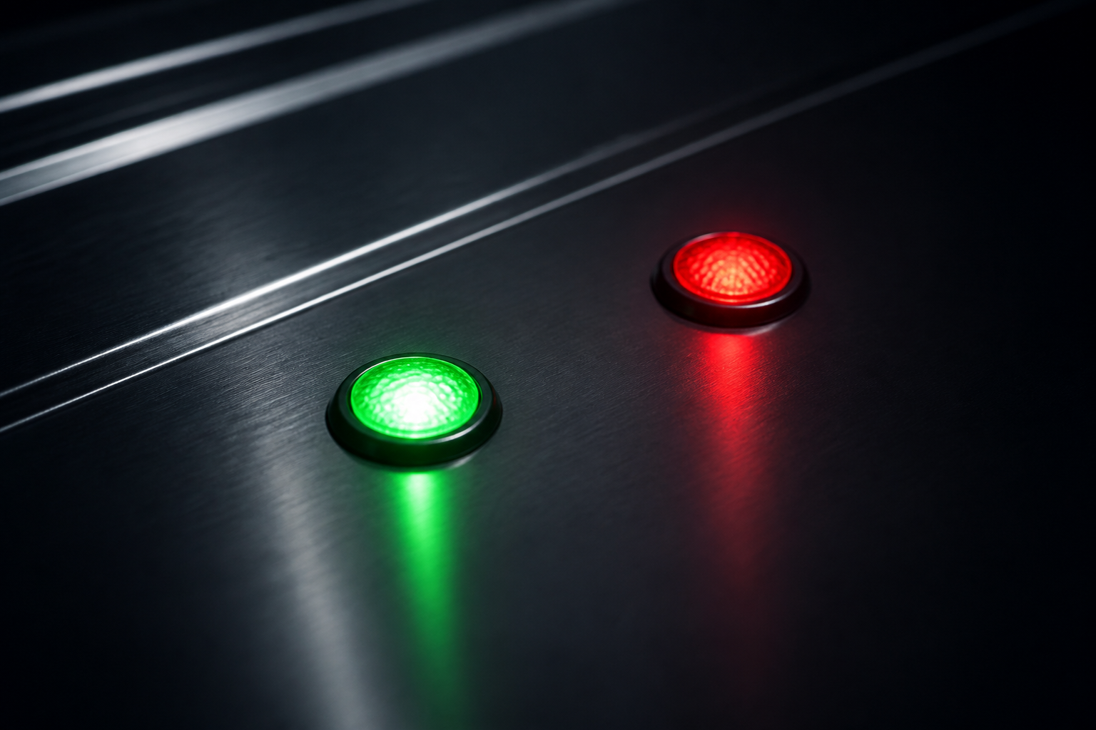 Scoring lamp interface representing confirmed database deployment